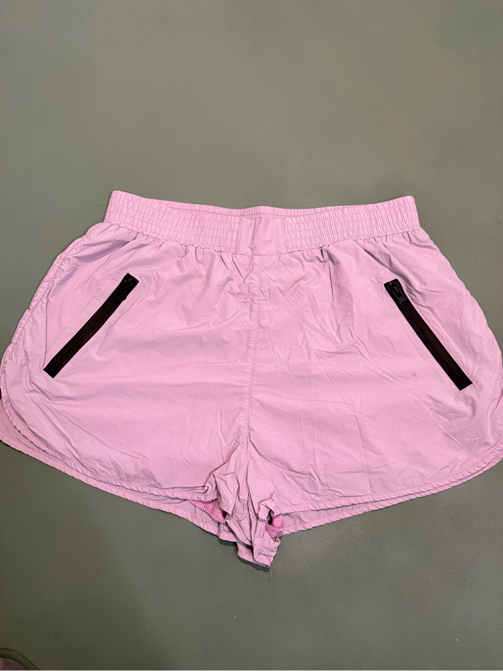 Zara‎ Lilac/ Pink Athletic Shorts with Contrast Zip Details